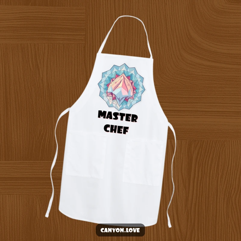 Funny Apron featuring overlapping geometric patterns suggesting immense geological scale, adding an artistic and humorous element to kitchen wear.