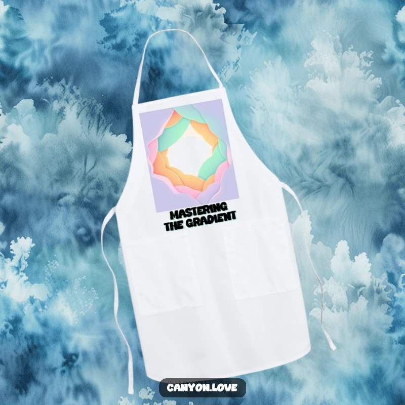 Funny Apron featuring overlapping gradient planes forming a stylized chasm, a stylish and practical kitchen accessory with abstract appeal.