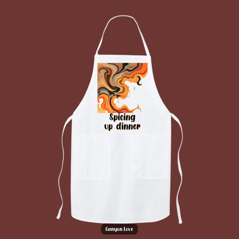 Funny Swirls Apron - Earthy Orange Kitchen Wear Gift