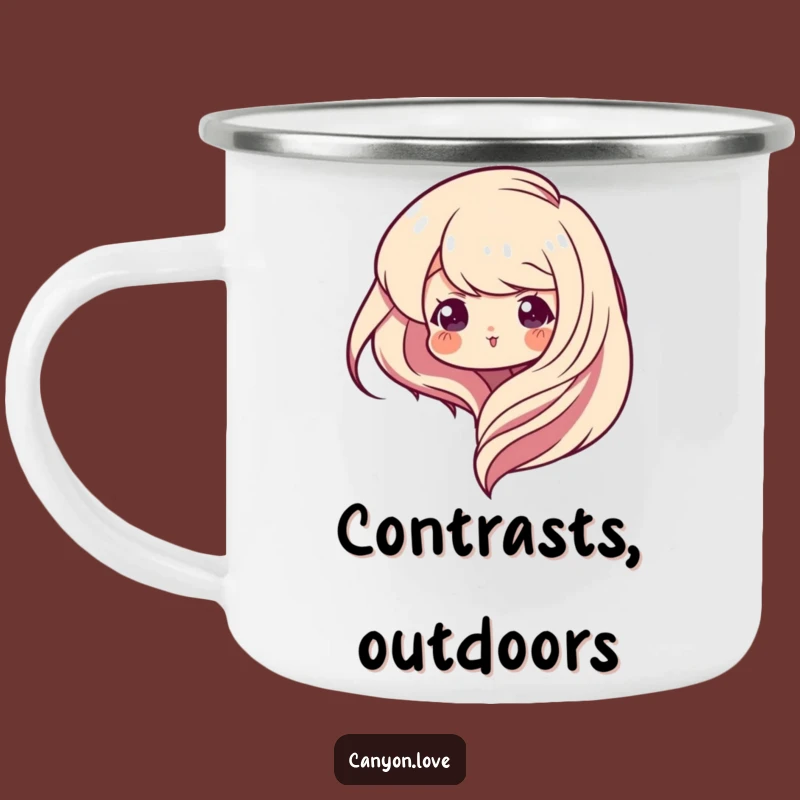Funny Abstract Camping Mug: Curves & Edges Art, Outdoor Geometric Drinkware Gift