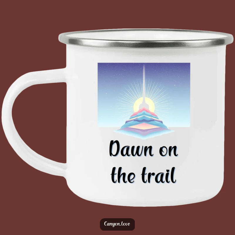 Funny Light Beam Camping Mug: Strata Art, Outdoor Hopeful Drinkware Gift