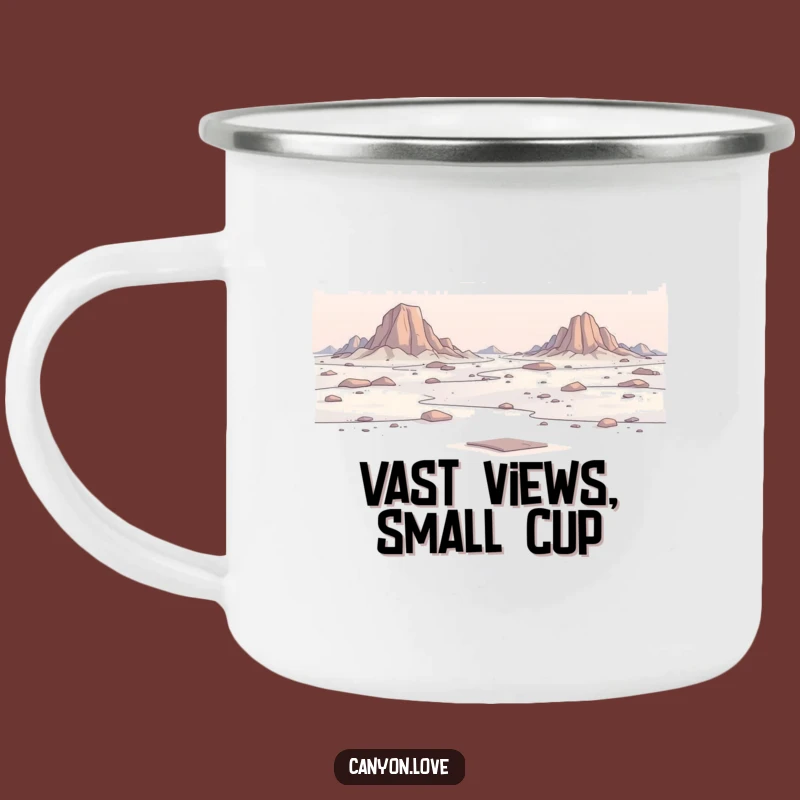 Funny Minimalist Expanse Camping Mug - Rocky Landscape Drinkware Gift