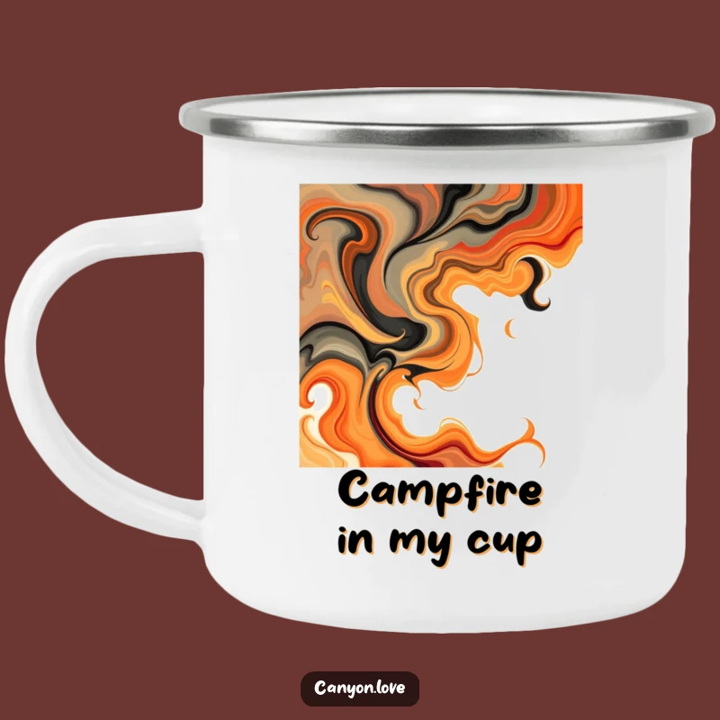 Funny Swirls Camping Mug - Earthy Orange Drinkware Gift