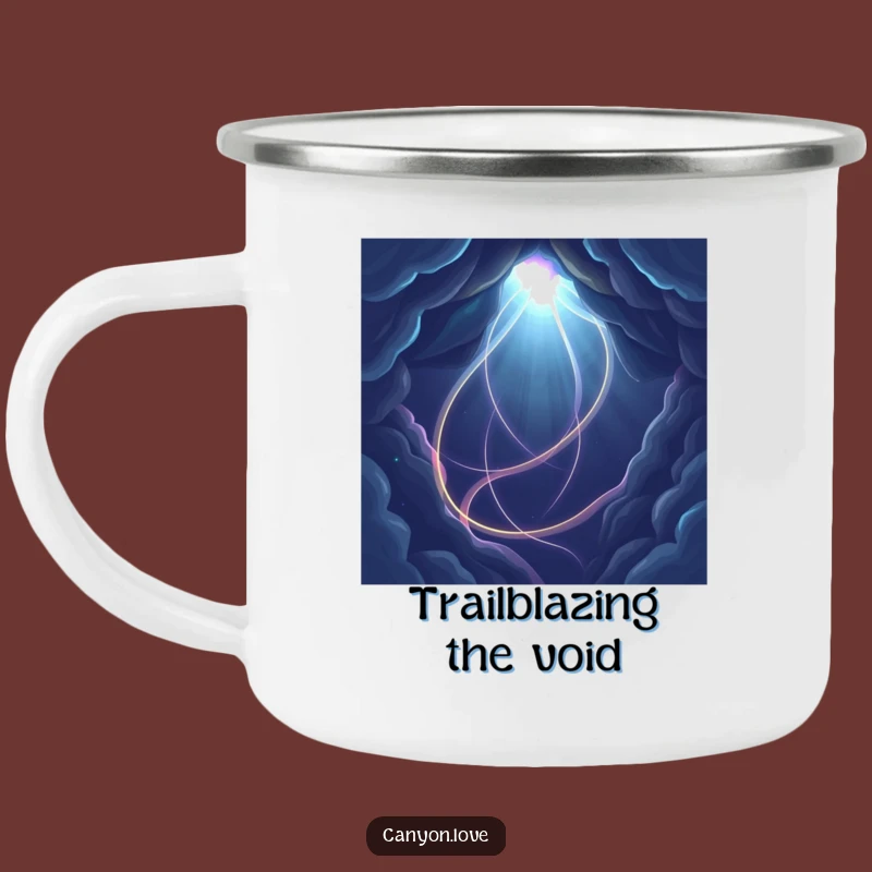 Funny Abstract Light Path Camping Mug: Explore with Cosmic Warmth, A Hilarious Outdoor Gift