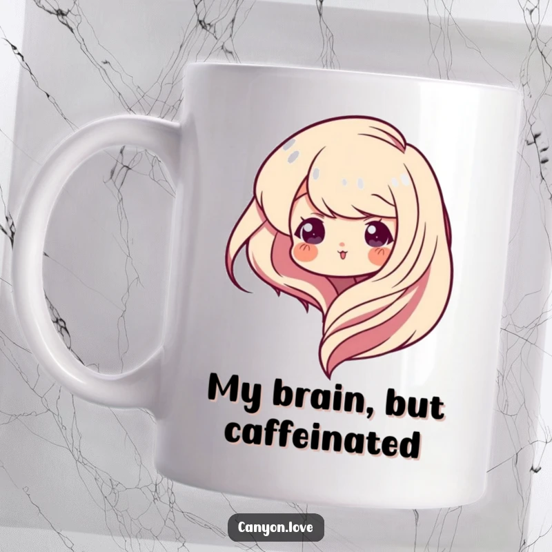 Funny Mug featuring smooth curves clashing with sharp geometric edges, representing abstract art and modern design for a unique gift.