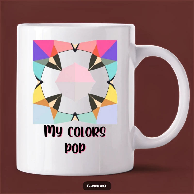Funny Geometric Bold Color Mug - A Bright and Quirky Gift Idea