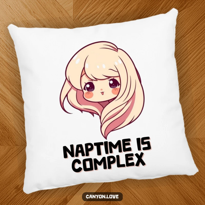 Funny Pillow designed with abstract art, showcasing smooth curves and sharp geometric edges for a comfortable and humorous decorative accent.