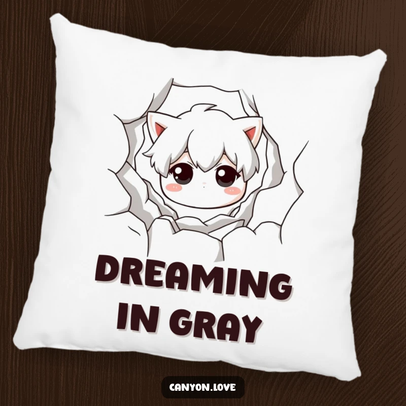 Funny Pillow designed with a monochromatic chasm, emphasizing texture and shadow for a cozy, dramatic, and humorous decorative accent.