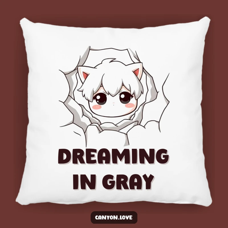 Funny Chasm Pillow: Monochromatic Texture & Shadow, Cozy Dramatic Art Gift