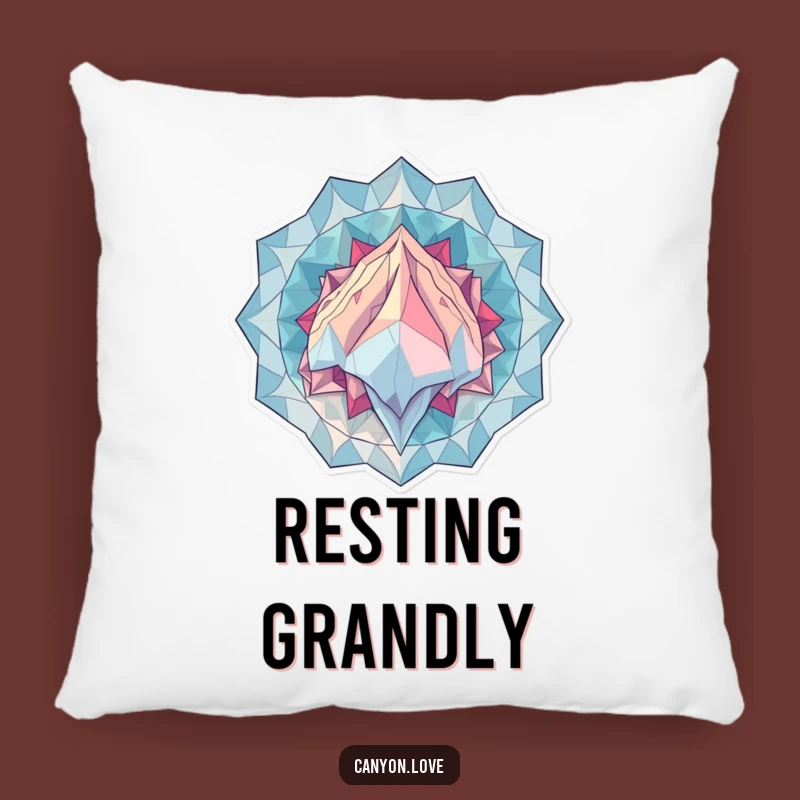 Funny Geometric Pillow: Geological Scale Texture, Cozy Abstract Art Gift