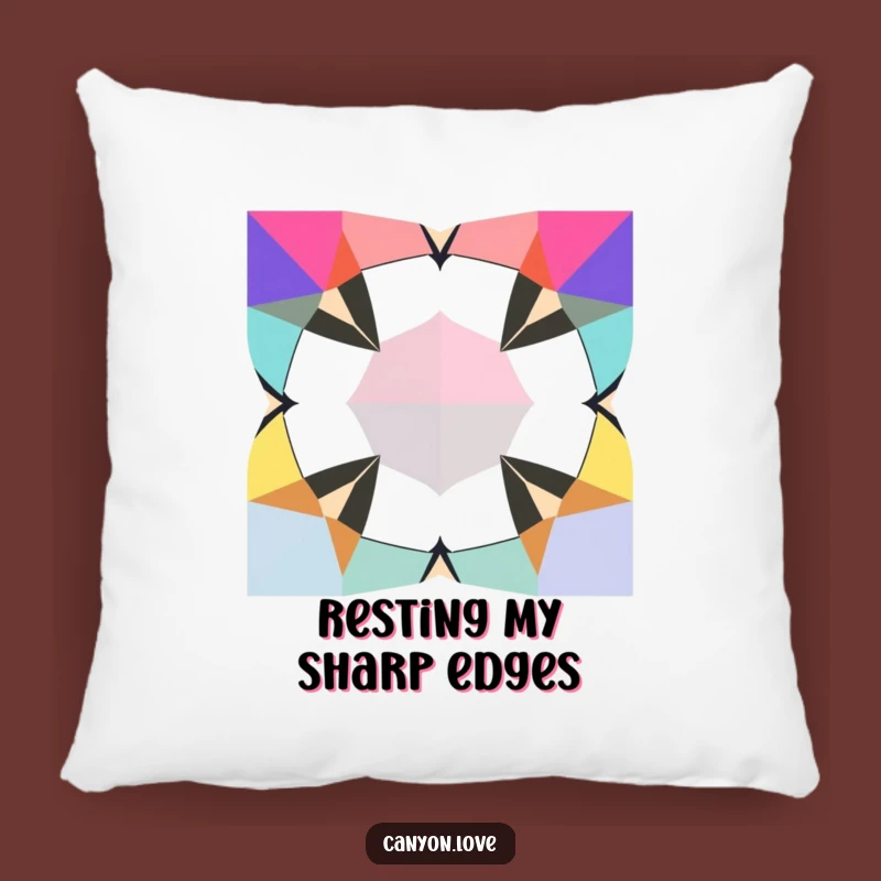 Funny Geometric Pillow - Bold Colors Accent Cushion, Cozy Gift