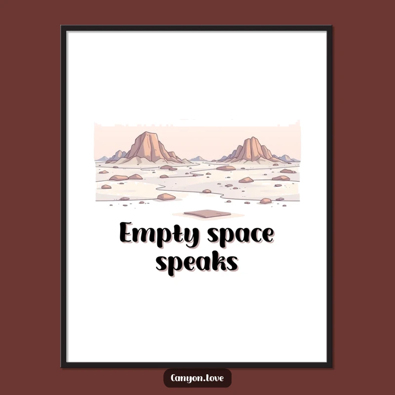 Funny Minimalist Expanse Digital Art Print - Rocky Wall Art