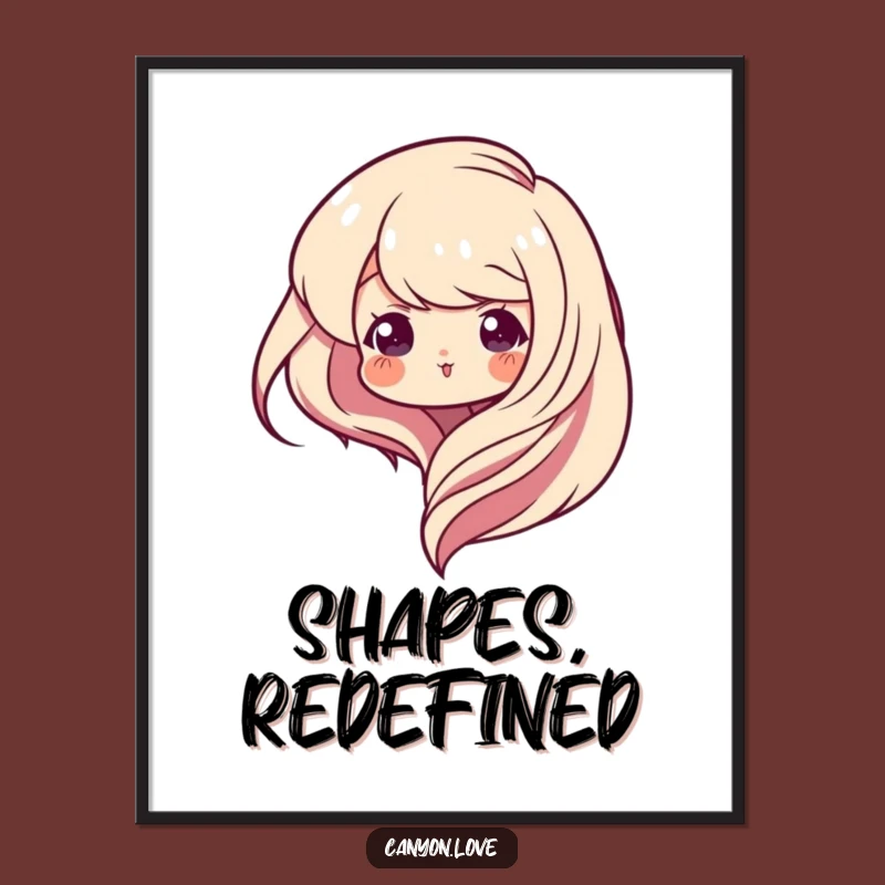 Funny Abstract Digital Art: Geometric Curves Meets Edges, Modern Home Decor Gift