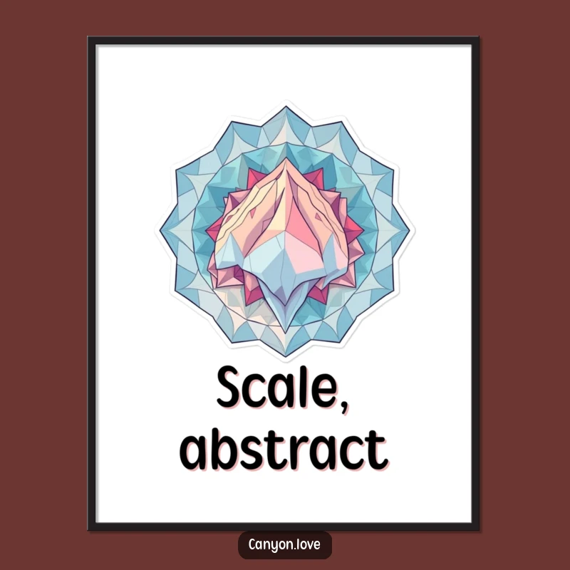 Funny Geometric Digital Art: Geological Scale Patterns, Abstract Wall Decor Gift