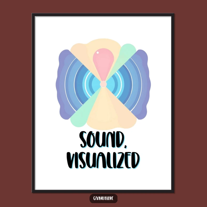 Funny Sound Wave Digital Art: Abstract Echoes, Rhythmic Wall Decor Gift