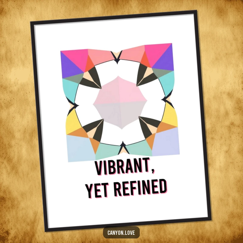 Funny Digital Art Print showcasing jagged geometric shapes in contrasting bold colors, an energetic and modern abstract piece.