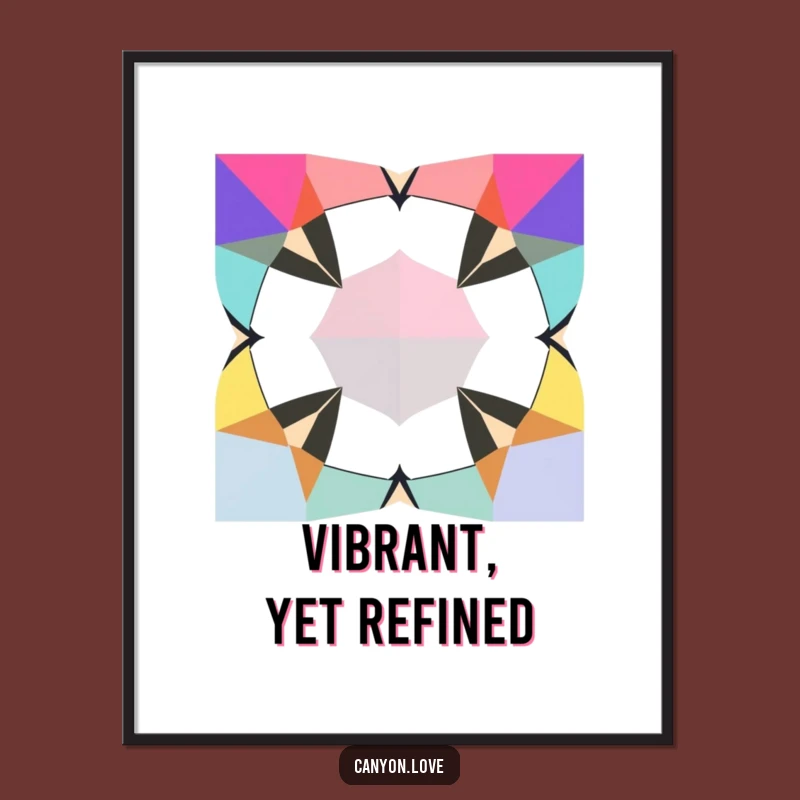 Funny Geometric Digital Art Print - Bold Colors Abstract Wall Decor