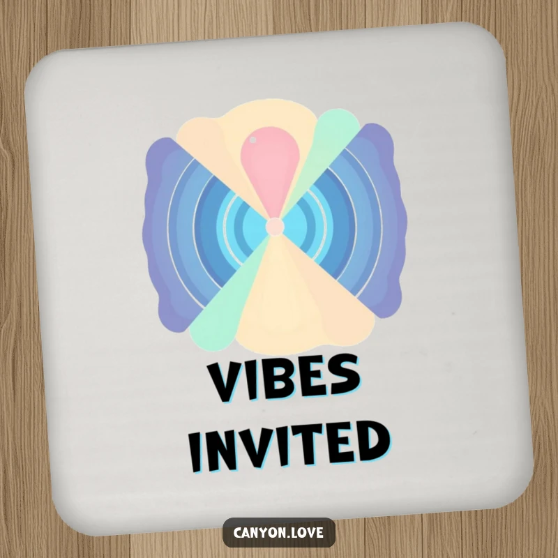 Funny Drink Coaster showcasing abstracted sound waves radiating from a central point, adding an artistic and humorous touch.