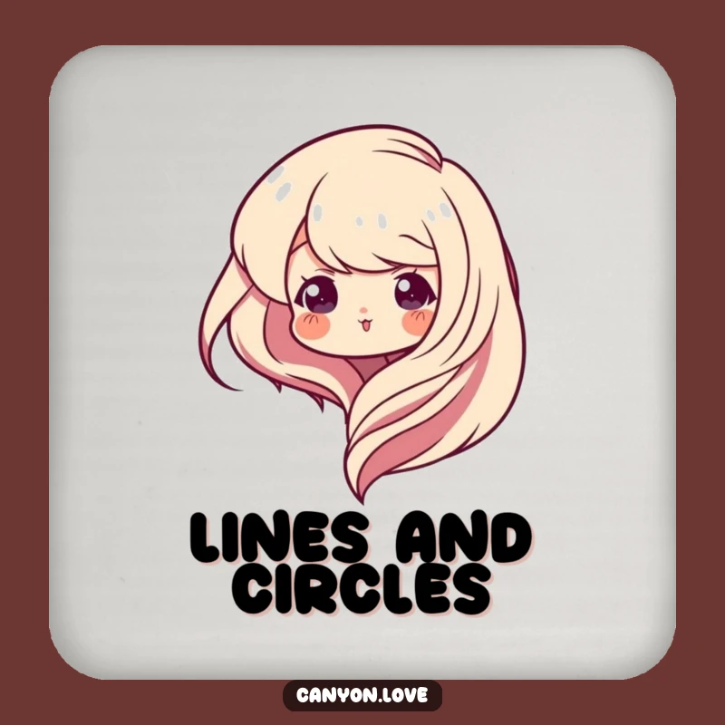 Funny Abstract Drink Coaster: Geometric Curves Art Table Protection Gift