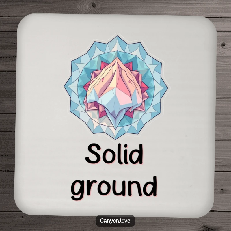 Funny Drink Coaster showcasing overlapping geometric patterns suggesting immense geological scale, adding an artistic and humorous touch.