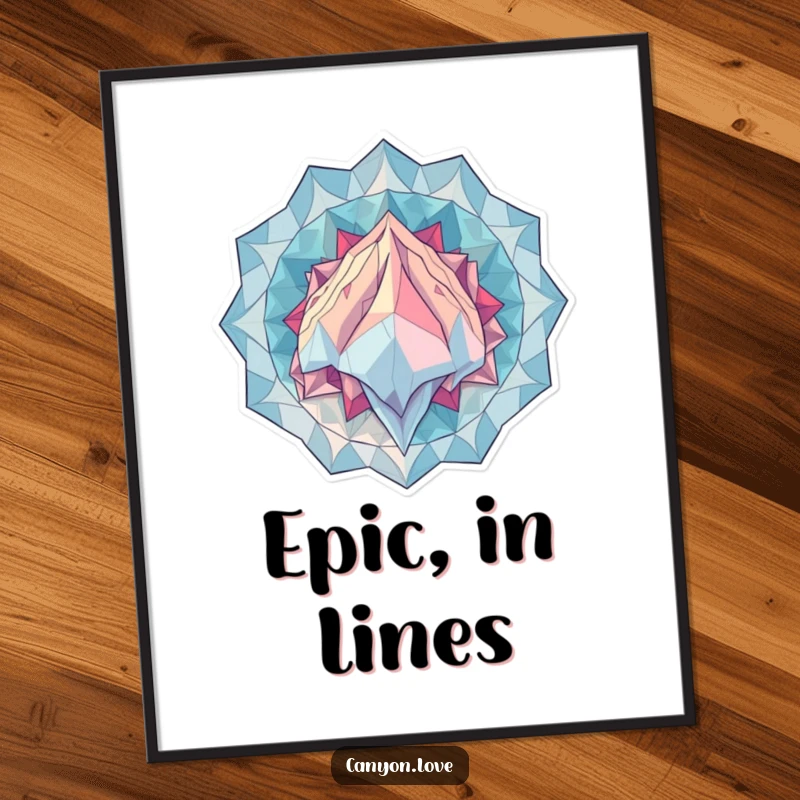 Funny Poster displaying overlapping geometric patterns symbolizing immense geological scale, perfect for abstract and artistic wall decor.