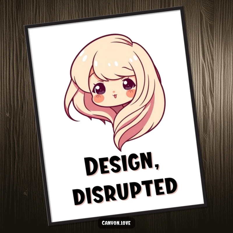 Funny Poster featuring abstract art with smooth, flowing curves intersecting with sharp geometric edges, ideal for modern wall decor and art lovers.