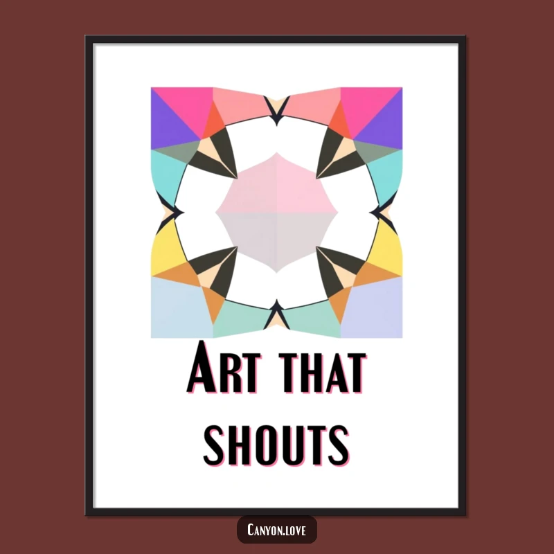 Funny Geometric Poster - Bold Colors Abstract Wall Art Decor Gift