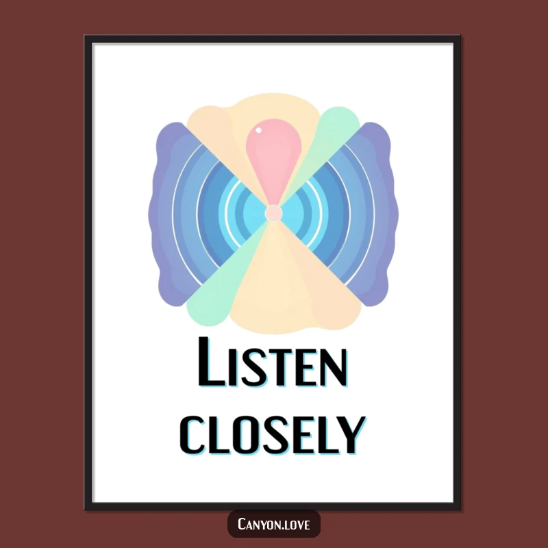 Funny Sound Wave Poster: Radiating Echoes, Abstract Wall Art Gift