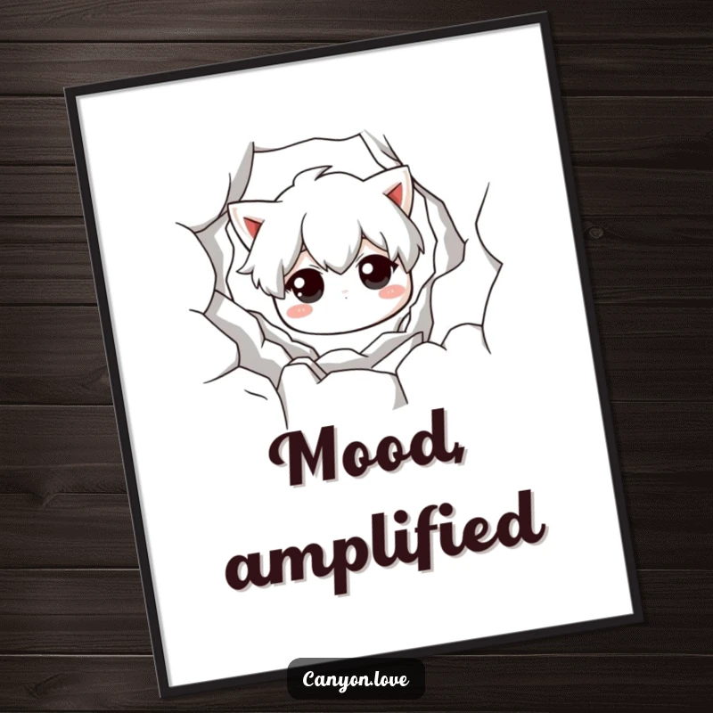 Funny Poster showcasing a monochromatic chasm, highlighting texture and shadow for dramatic, moody, and humorous wall art.