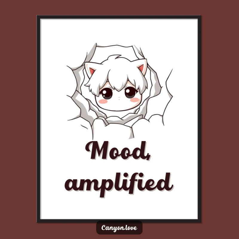 Funny Chasm Art Poster: Monochromatic Texture & Shadow, Moody Wall Decor Gift