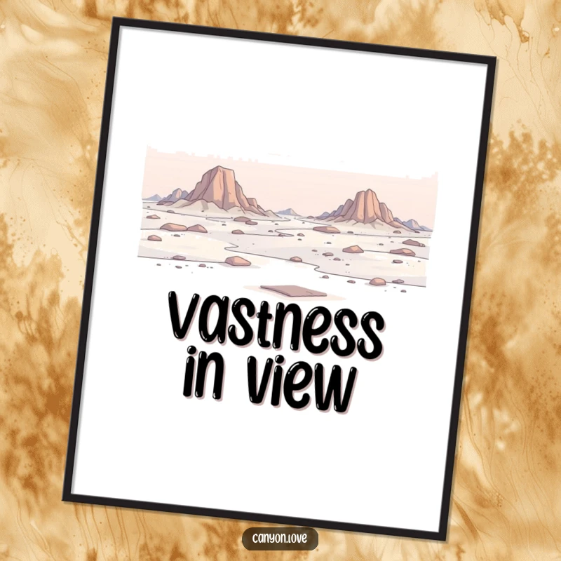 Funny Poster showcasing a minimalist depiction of a vast, rocky expanse, creating a serene and artistic wall decor piece.