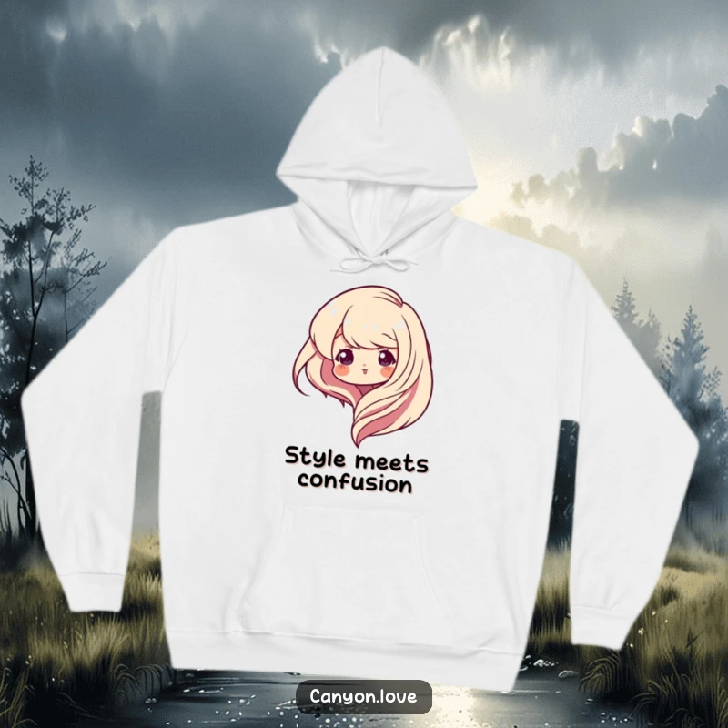 Funny Hoodie displaying abstract art with smooth curves and sharp geometric edges, perfect for art enthusiasts seeking a humorous and cozy option.