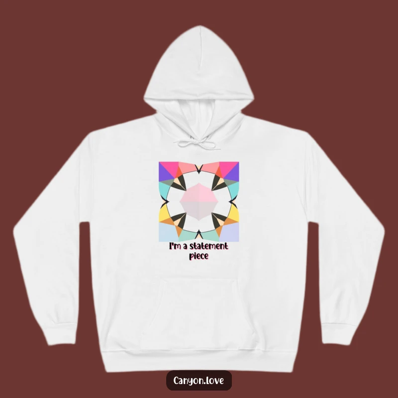 Funny Geometric Hoodie - Cozy Bold Colors, Abstract Winter Warm Gift