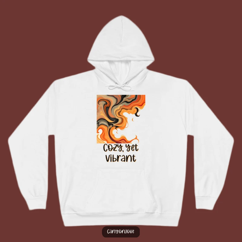 Funny Swirls Hoodie - Cozy Earthy Orange Abstract Wear Gift