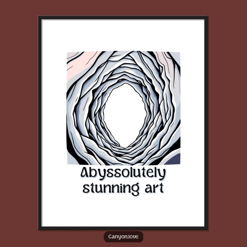Funny Free Printable Wall Art: Winding Line, Abstract Abyss, Downloadable Minimalist Decor