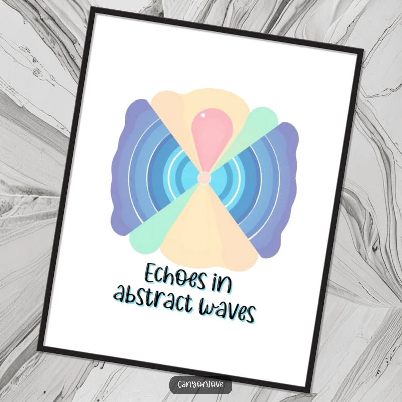 Funny Free Printable Wall Art showcasing abstract sound waves radiating outwards from a central point, representing energy and movement.