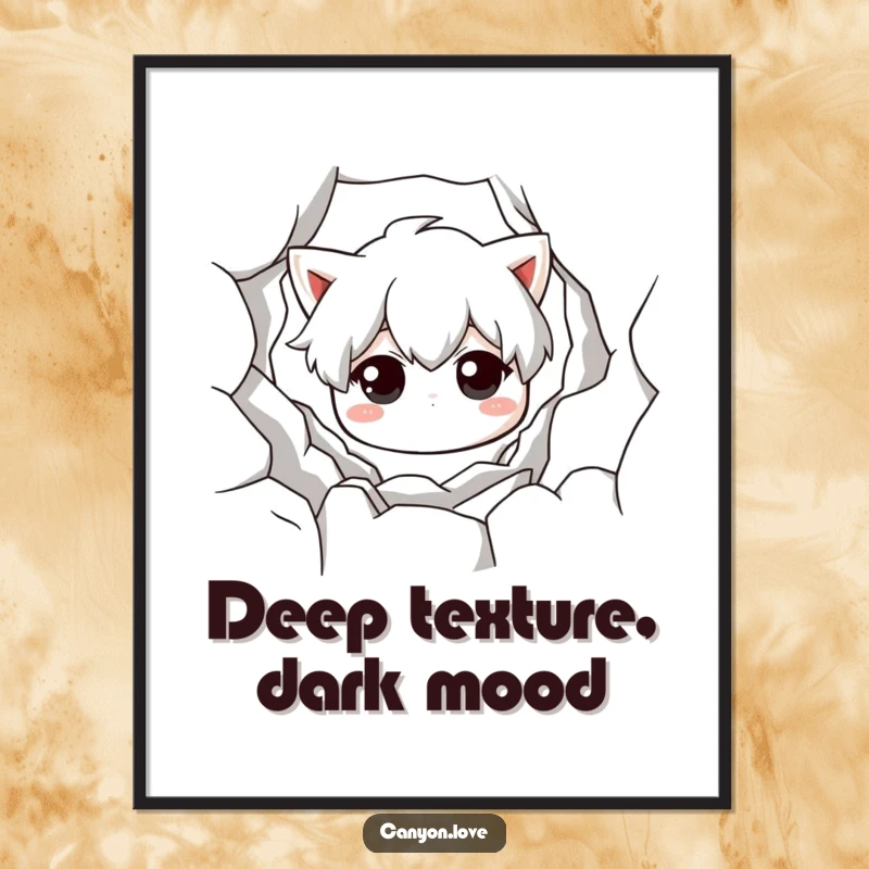 Funny Free Printable Wall Art of a monochromatic chasm intensely focused on texture and shadow, creating a dramatic effect.