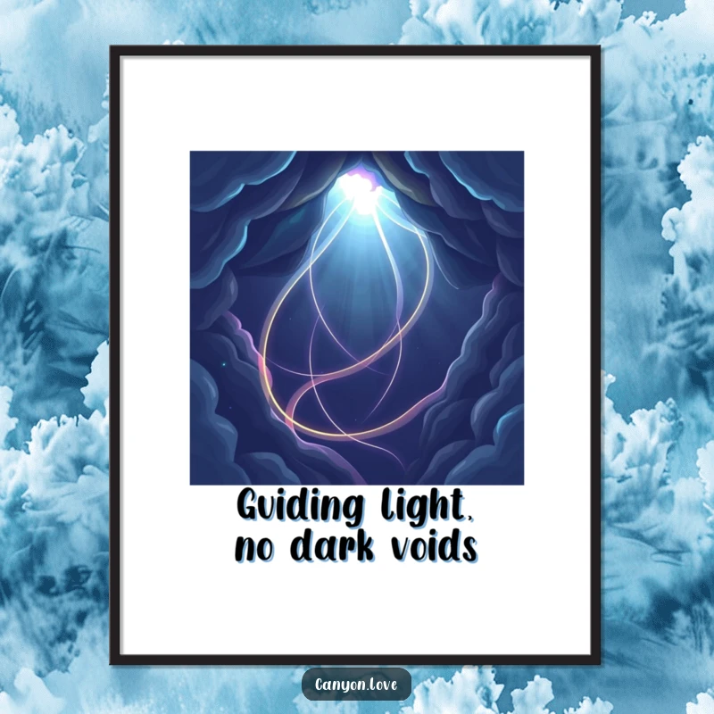 Funny Free Printable Wall Art: Abstract dark void with intertwining light paths, a cosmic and humorous statement piece.
