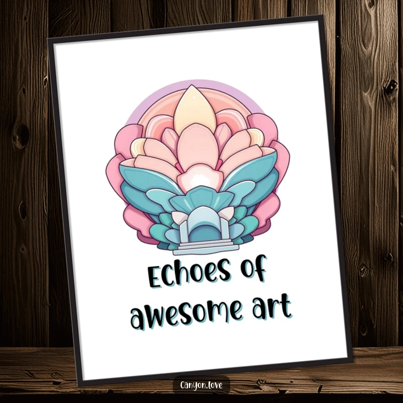 Funny Free Printable Wall Art: Layered, echoing forms rendered digitally, suggesting monumental scale and abstract grandeur.