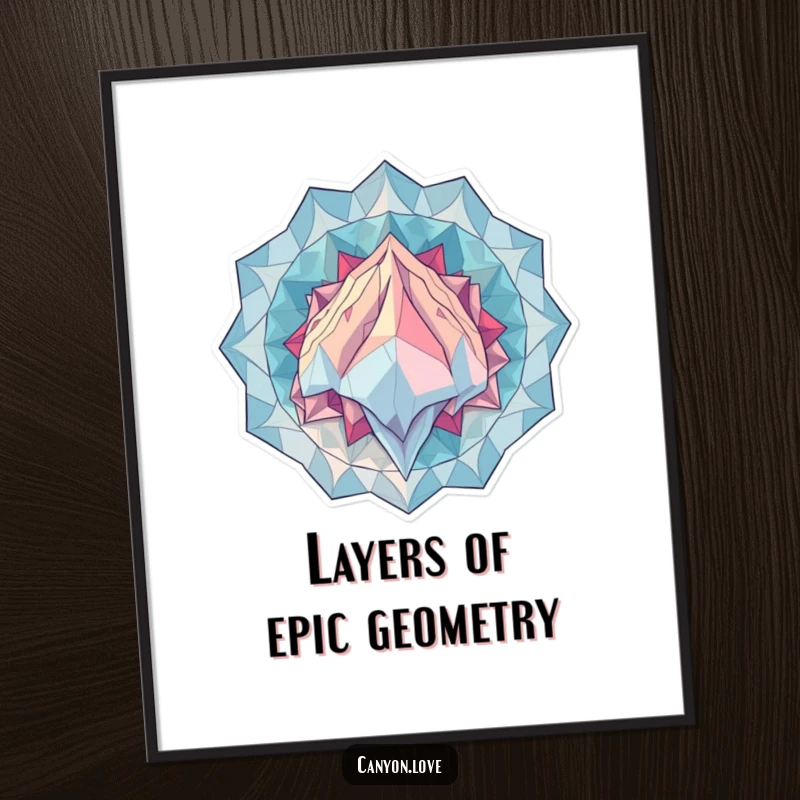 Funny Free Printable Wall Art showcasing overlapping geometric patterns that suggest immense geological scale and natural power.