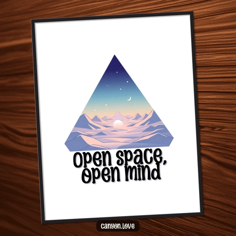 Funny Free Printable wall art with minimalist triangular shapes representing vast open spaces, offering a serene and modern aesthetic.