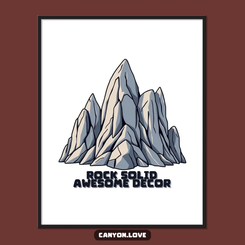 Jagged Rock Art Free Printable: Geometric Abstract Landscape Downloadable Wall Decor