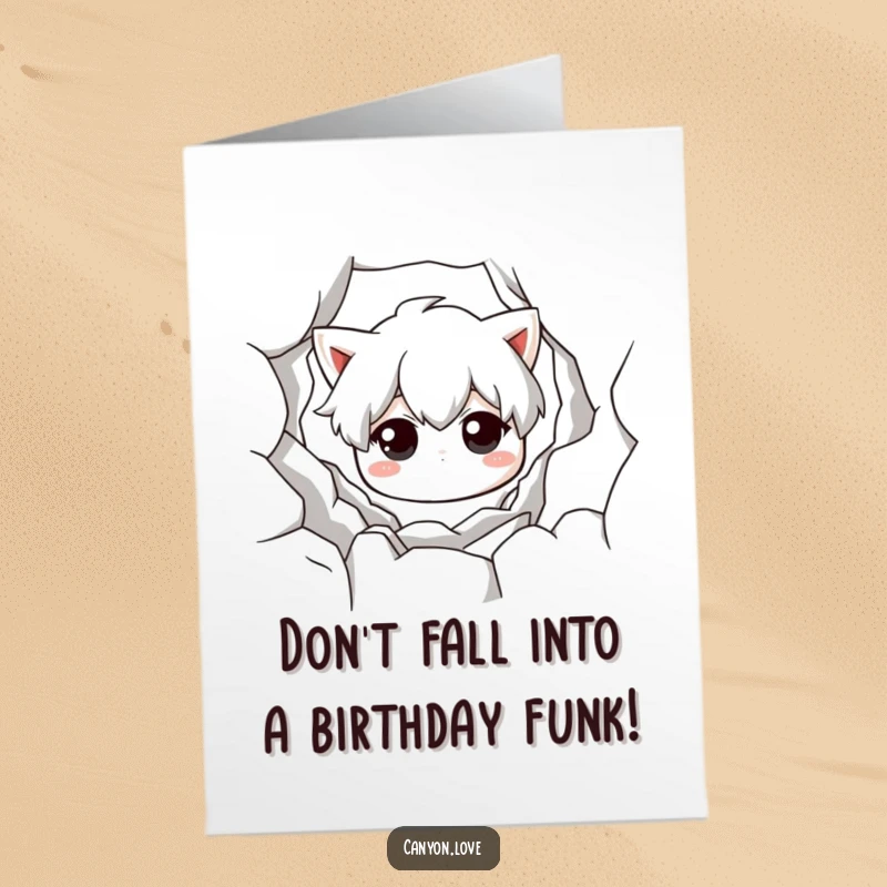 Funny Free Printable Birthday Card depicting a dramatic chasm emphasizing texture and shadow, perfect for a unique birthday wish.
