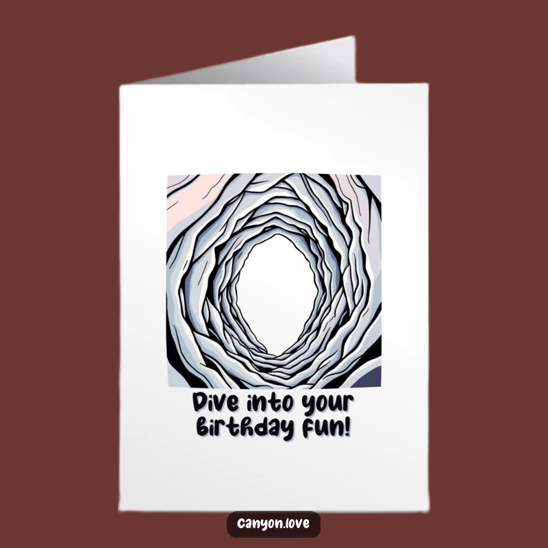 Free Printable Birthday Card: Winding Line, Abstract Abyss, Funny Downloadable Gift