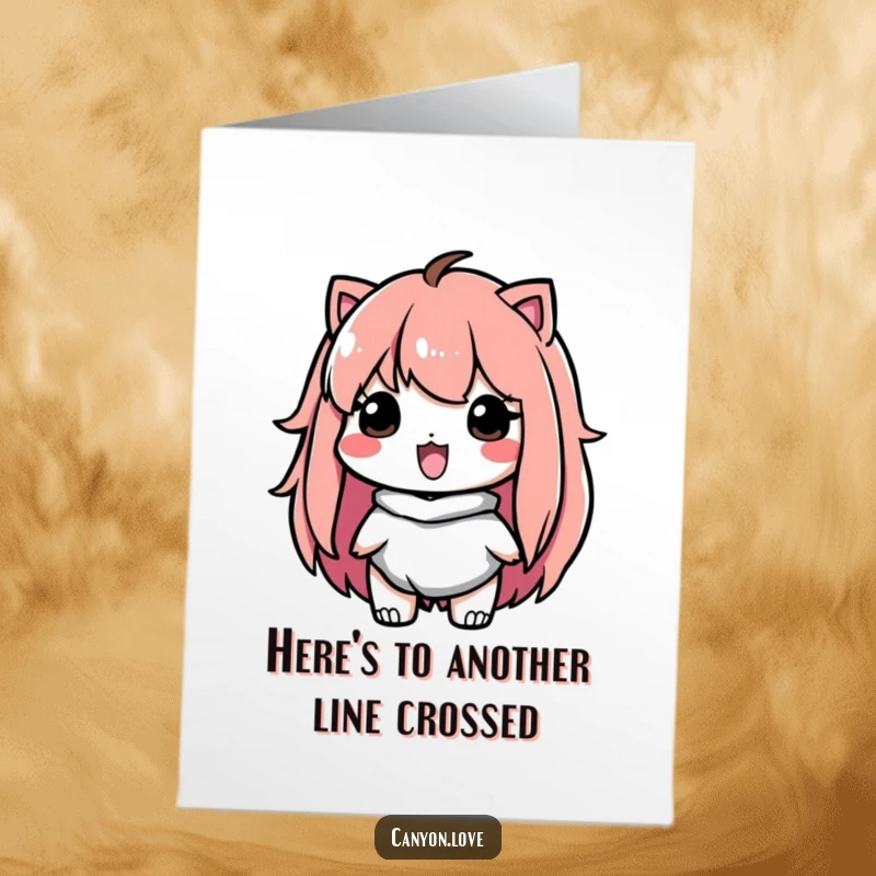 Funny Free Printable birthday card featuring bold, contrasting lines that create a dynamic sense of depth and scale.