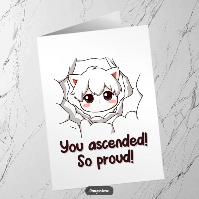 Funny Free Printable Congratulations Card showing a deep chasm with intense texture and shadow, symbolizing overcoming obstacles.