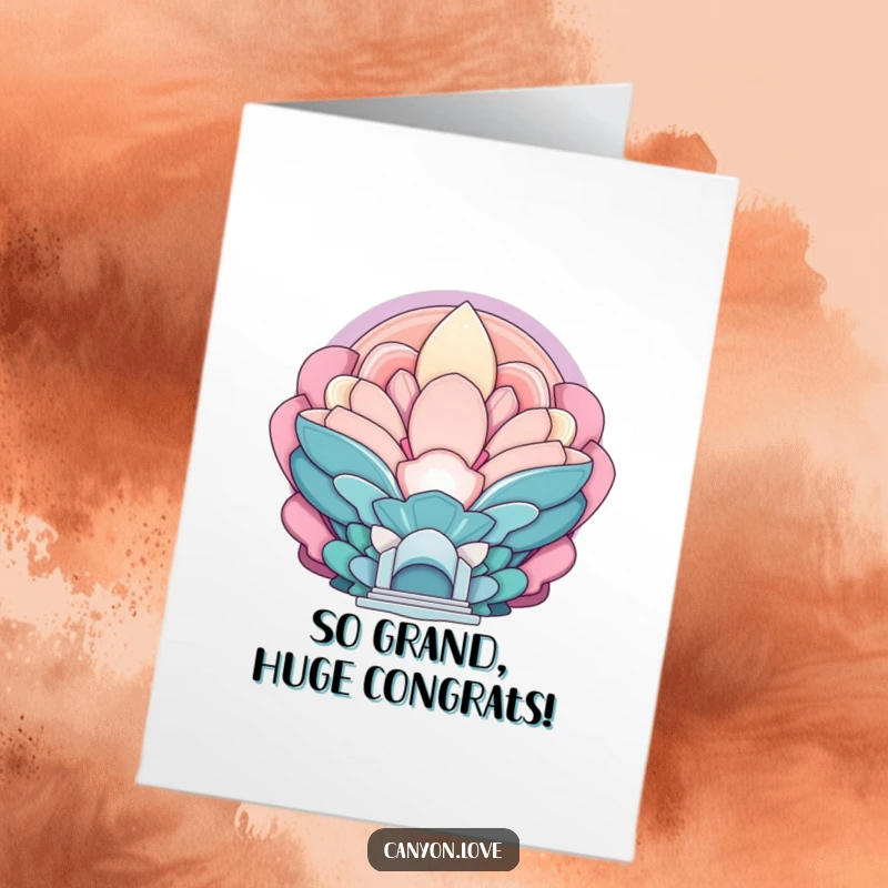 Funny Free Printable Congratulations Card featuring layered, echoing forms conveying monumental scale, celebrating a huge achievement.