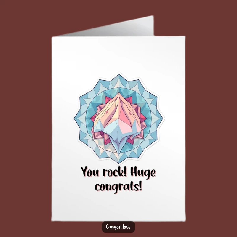 Free Printable Congrats Card: Geological Triumph in Grand Geometric Patterns!