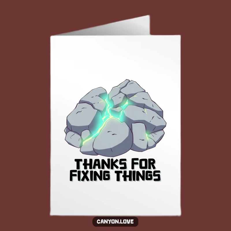 Free Printable Thank You Card: Fractured Rock, Glowing Veins, Funny Appreciation