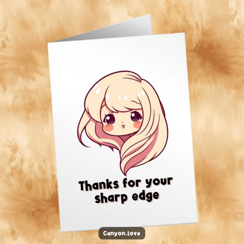 Funny Free Printable Thank You Card with interlocking geometric patterns expressing heartfelt thanks.